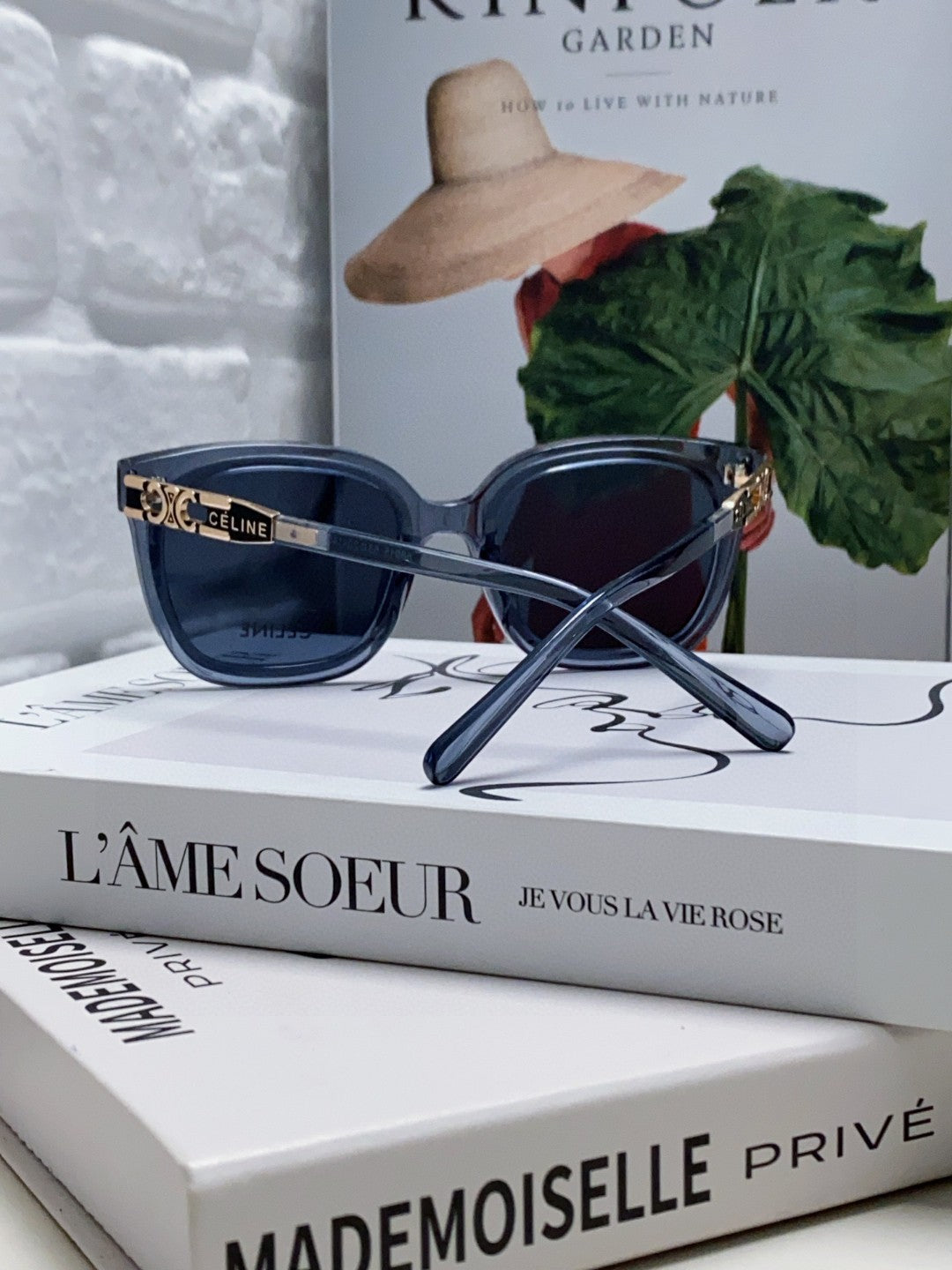 TRIOMPHE SUNGLASSES 573249 IN NAVY BLUE ACETATE METAL LOGO