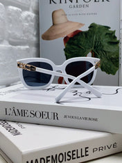 TRIOMPHE SUNGLASSES 573250 IN WHITE ACETATE METAL LOGO