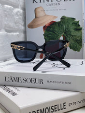 TRIOMPHE SUNGLASSES  573252 IN BLACK ACETATE METAL LOGO