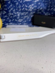 TRIOMPHE SUNGLASS 538530 IN WHITE ACETATE BLACK LENSES