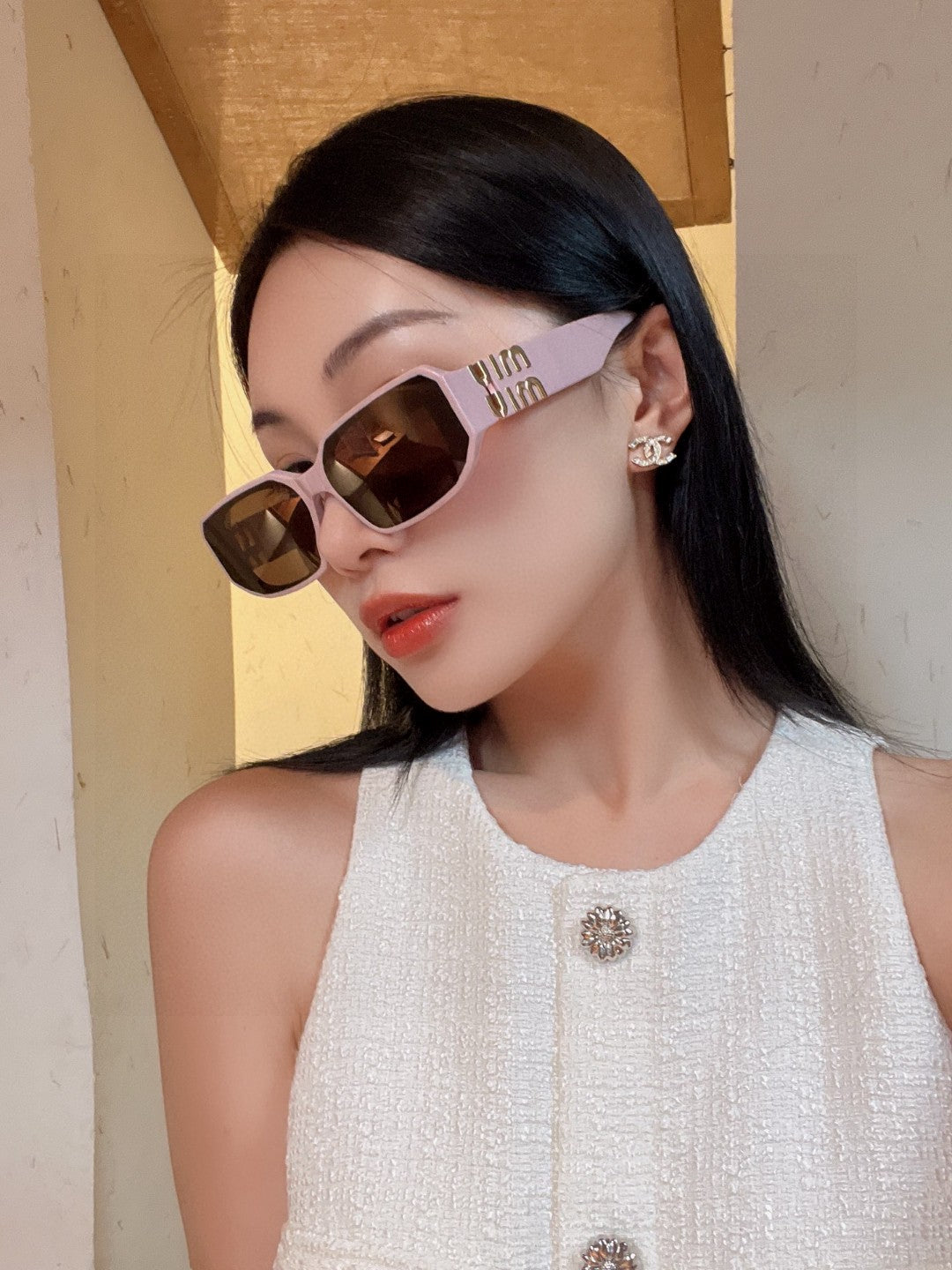 GLIMPSE SUNGLASSES 576817 IN PINK ACETATE