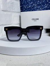 TRIOMPHE SUNGLASSES 548636 IN BLACK ACETATE GRADIENT SMOKE LENSES