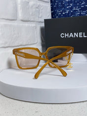 SQUARE SUNGLASSES 641806 IN DARK YELLOW ACETATE
