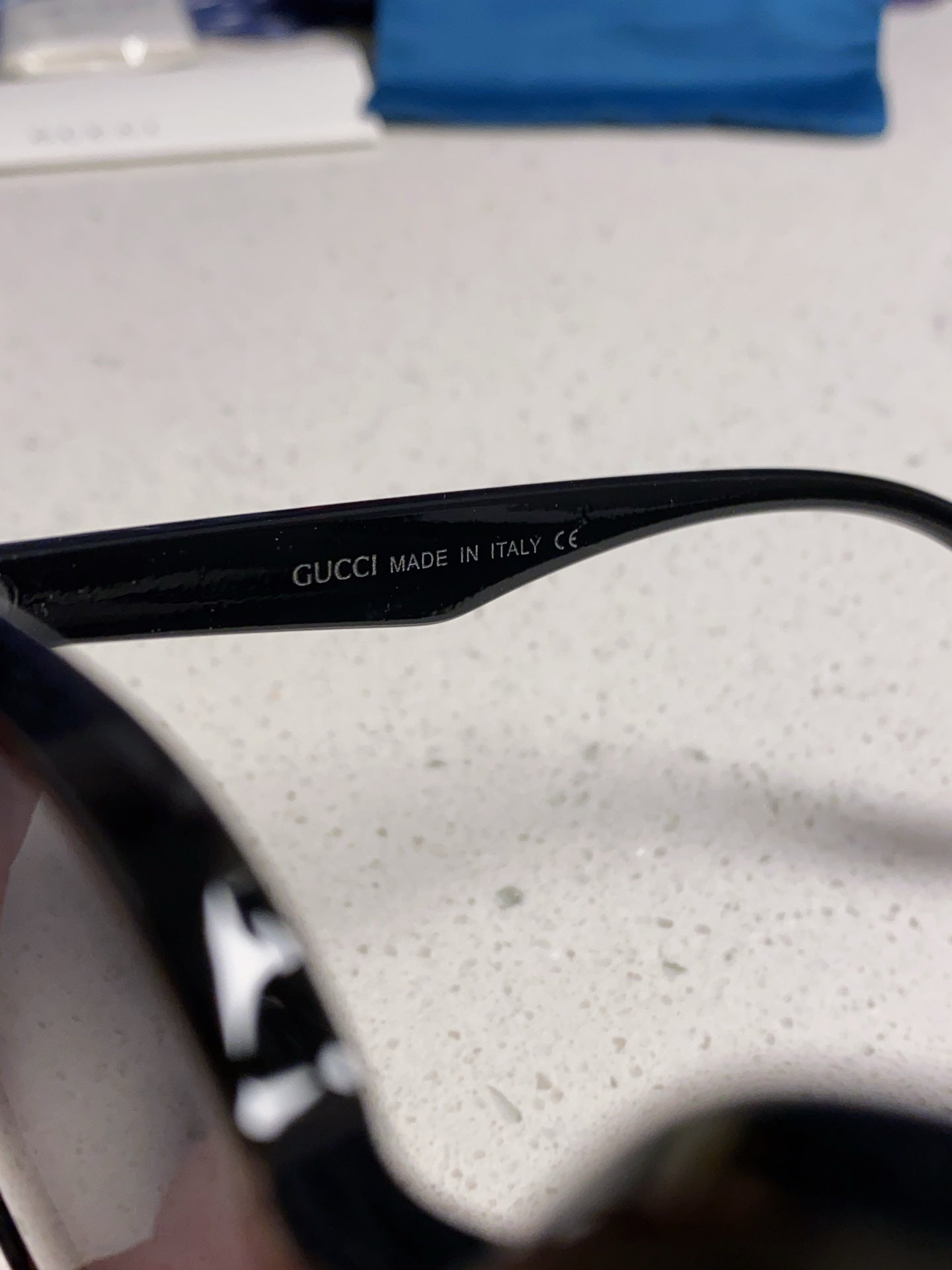 SQUARE FRAME SUNGLASSES 575854 IN BLACK ACETATE