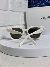 SQUARE SUNGLASS 575842 IN WHITE ACETATE