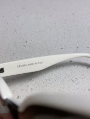 SQUARE SUNGLASS 575842 IN WHITE ACETATE