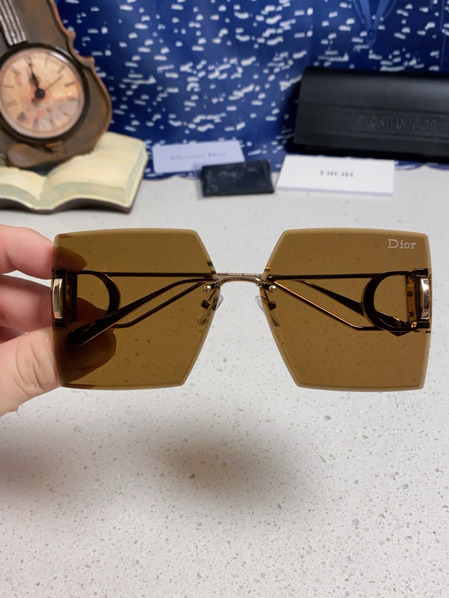 30MONTAIGNE S7U SUNGLASS 578108 IN GOLD METAL BROWN LENSES