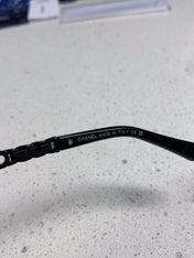 SQUARE SUNGLASSES 632029 IN BLACK ACETATE BLACK LOGO ON FRAME