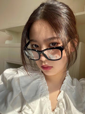 SQUARE SUNGLASSES 3392 IN BLACK ACETATE CLEAR LENSES