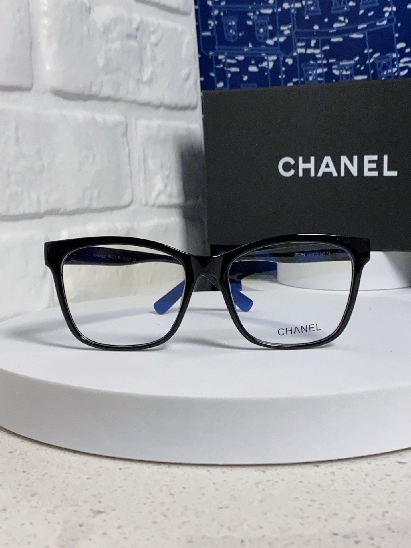 SQUARE SUNGLASSES 3392 IN BLACK ACETATE CLEAR LENSES