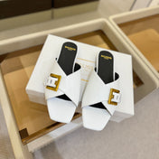 BALMAIN 26S SANDALS IN WHITE CALFSKIN