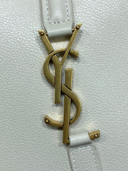 LE 5 À 7 LARGE SUPPLE BAG 31 IN WHITE CALFSKIN