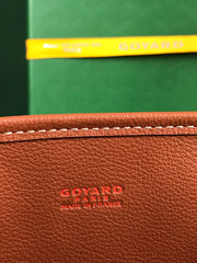 ANJOU MINI BAG 20 IN TAN CALFSKIN AND BLACK GOYARDINE CANVAS