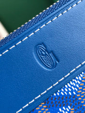 MATIGNON MINI WALLET 11 IN SAPPHIRE BLUE GOYARDINE CANVAS AND CALFSKIN