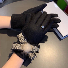 GLOVES IN BLACK WOOL 420536