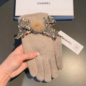 GLOVES IN PALE BROWN WOOL 420538