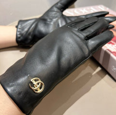 TOUCHSCREEN GLOVES IN BLACK LAMBSKIN AND SHEARLING LINING 463863