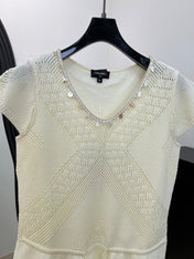 CHANEL 26S SHORT-SLEEVE KNIT TOP 1484