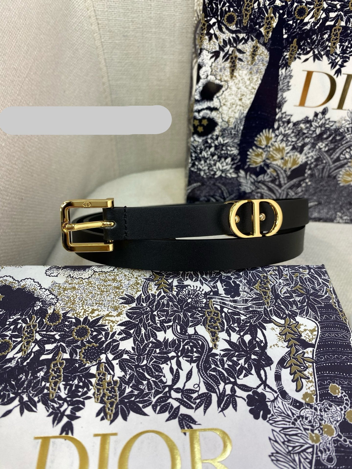 DIOR 25S BELT 15 MM IN BLACK CALFSKIN 559726