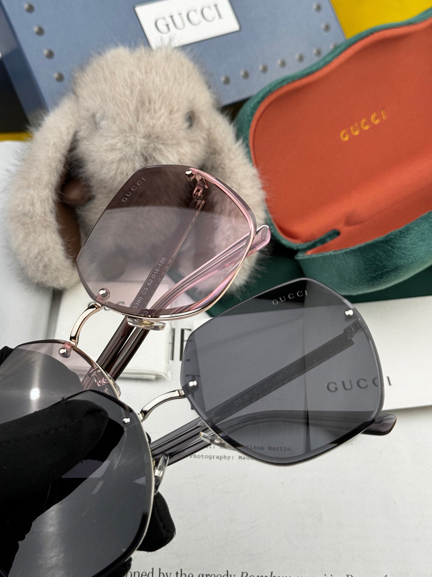 RECTANGULAR FRAME SUNGLASSES G0638 IN METAL AND ACETATE