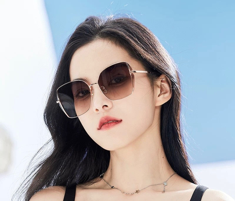 OVERSIZED RECTANGULAR FRAME SUNGLASSES G1641 IN METAL
