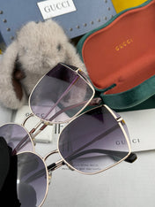 OVERSIZED RECTANGULAR FRAME SUNGLASSES G1641 IN METAL