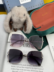 OVERSIZED RECTANGULAR FRAME SUNGLASSES G1641 IN METAL