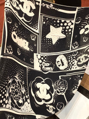 CHANEL 25S SCARF 140 IN SILK AND CASHMERE 931993