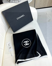 LONG SCARF 200 CM IN BLACK CASHMERE AND SILK 396411