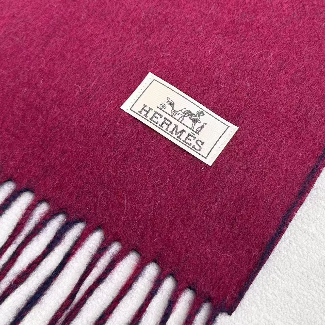 HERMES 25S SCARF 190 IN CASHMERE 985998