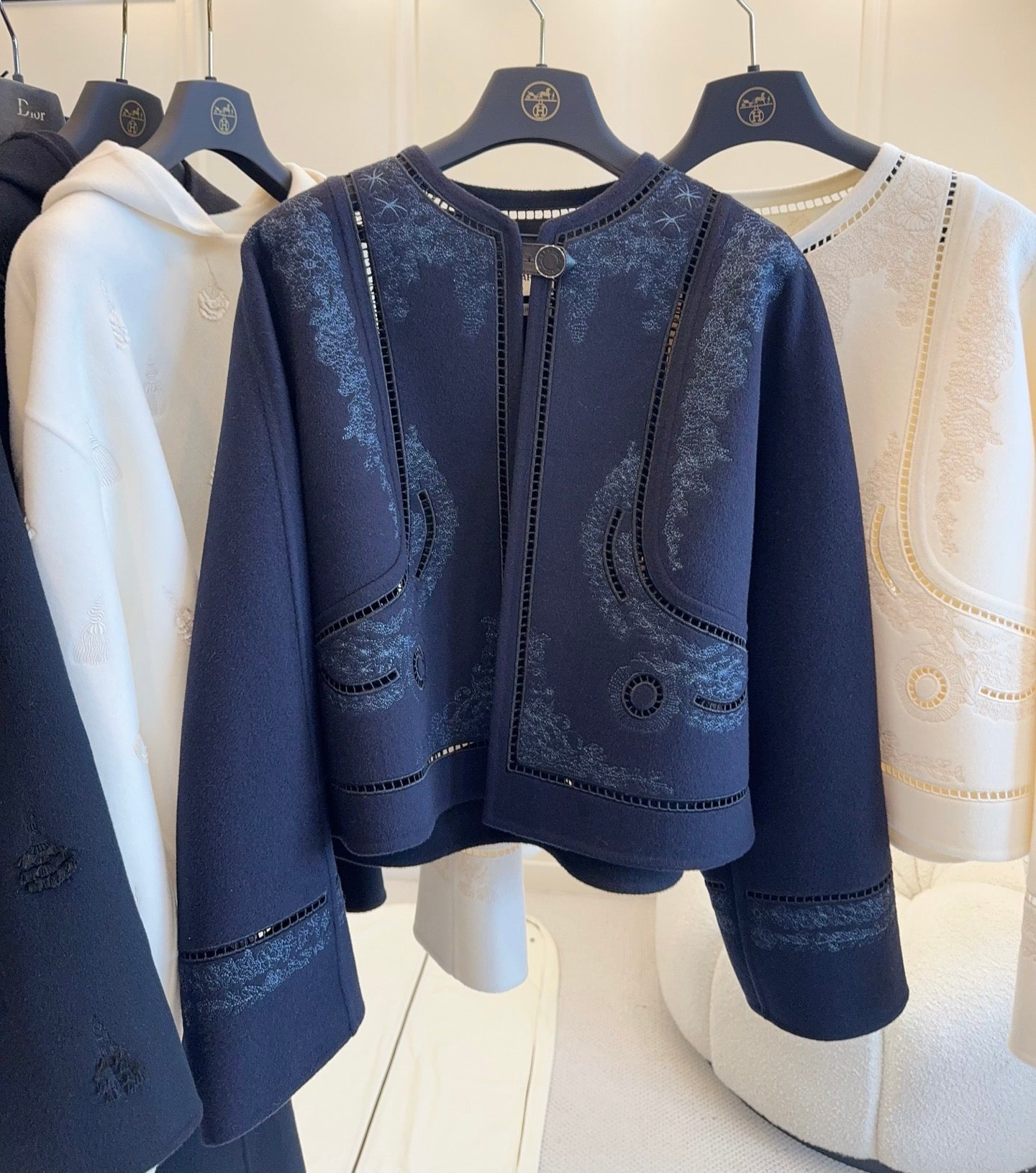 HERMES 25S SHORT REVERSIBLE KNITTED JACKET 092