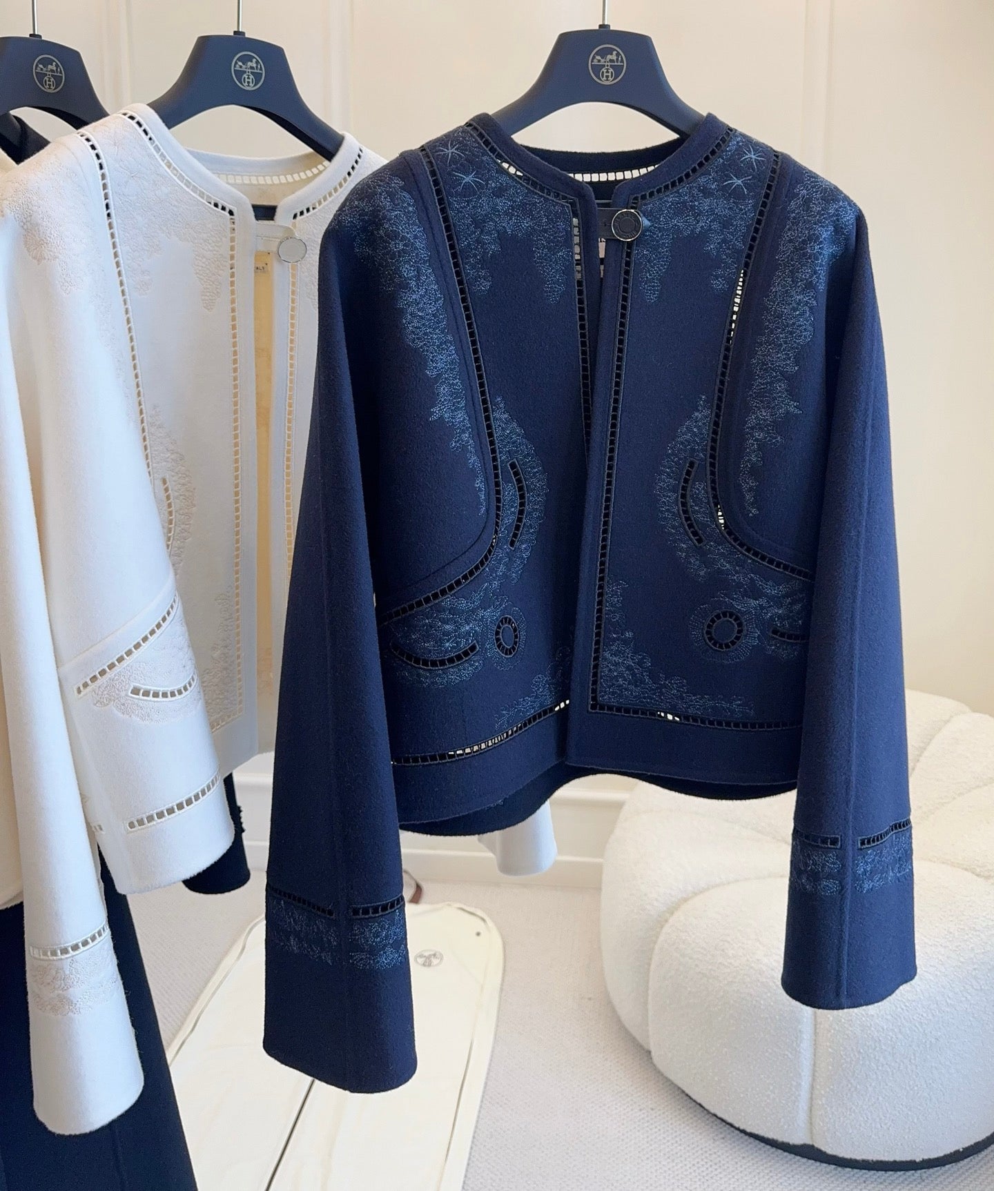 HERMES 25S SHORT REVERSIBLE KNITTED JACKET 092