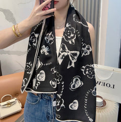 CHANEL 25S SCARF 140 CM IN CASHMERE SILK 943924