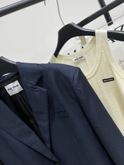 MIUMIU NAVY CHECKED SUIT 224381