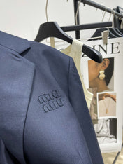 MIUMIU NAVY CHECKED SUIT 224381