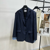MIUMIU NAVY CHECKED SUIT 224381