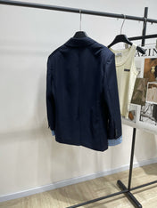 MIUMIU NAVY CHECKED SUIT 224381