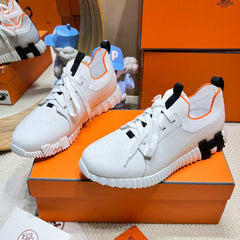 DEPART SLIP-ON SNEAKER IN WHITE KNIT AND CALFSKIN