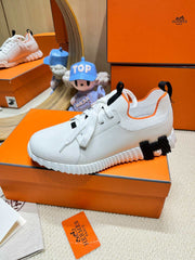 DEPART SLIP-ON SNEAKER IN WHITE KNIT AND CALFSKIN