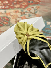 TRIOMPHE SANDAL 85 MM IN LIGHT YELLOW LAMBSKIN