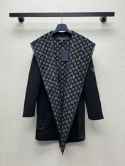 DIOR HOODED COAT IN BLACK WOOL