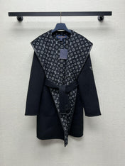 DIOR HOODED COAT IN BLACK WOOL