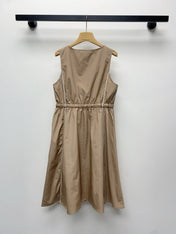 MIUMIU DRAWSTRING WAIST BLAZER DRESS WITH CREW NECK 268044