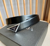 PRADA 25S BELT 33 MM IN BLACK CALFSKIN 551859