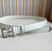 PRADA 25S BELT 25 MM IN WHITE CALFSKIN 585796