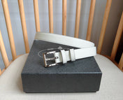 PRADA 25S BELT 25 MM IN WHITE CALFSKIN 585796
