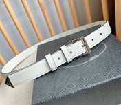 PRADA 25S BELT 25 MM IN WHITE CALFSKIN 585796