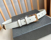 PRADA 25S BELT 25 MM IN WHITE CALFSKIN 585797