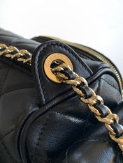 CHANEL 25S CAMERA BAG 23 IN BLACK LAMBSKIN WITH GOLD HARDWARE