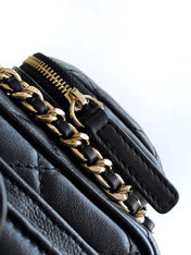 CHANEL 25S CAMERA BAG 23 IN BLACK LAMBSKIN WITH GOLD HARDWARE